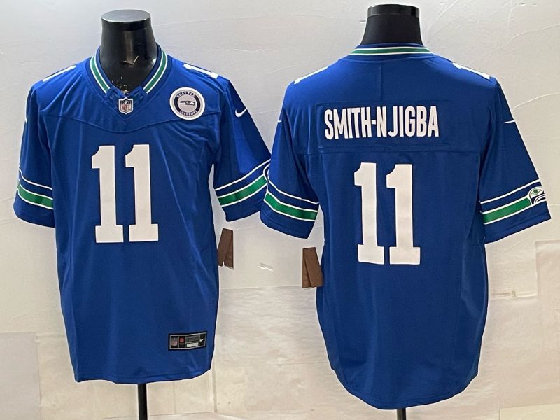 Men 2026 Seattle Seahawks #11 Smith-Njigba Blue 4th generation Nike Limited NFL Jersey style 04->san diego padres->MLB Jersey